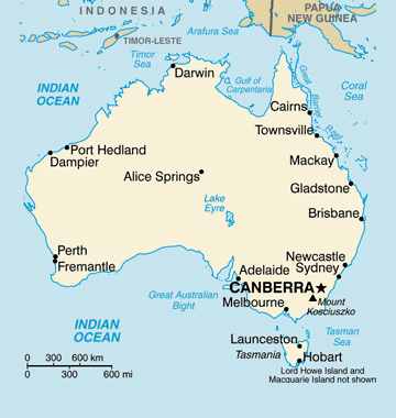 Map of Australia. Australia map.