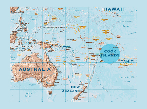 Cook Islands location map. Location map of Cook Islands.