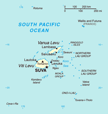 Map of Fiji. Fiji map.