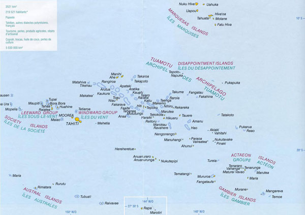 Large detailed map of French Polynesia. French Polynesia large detailed map.