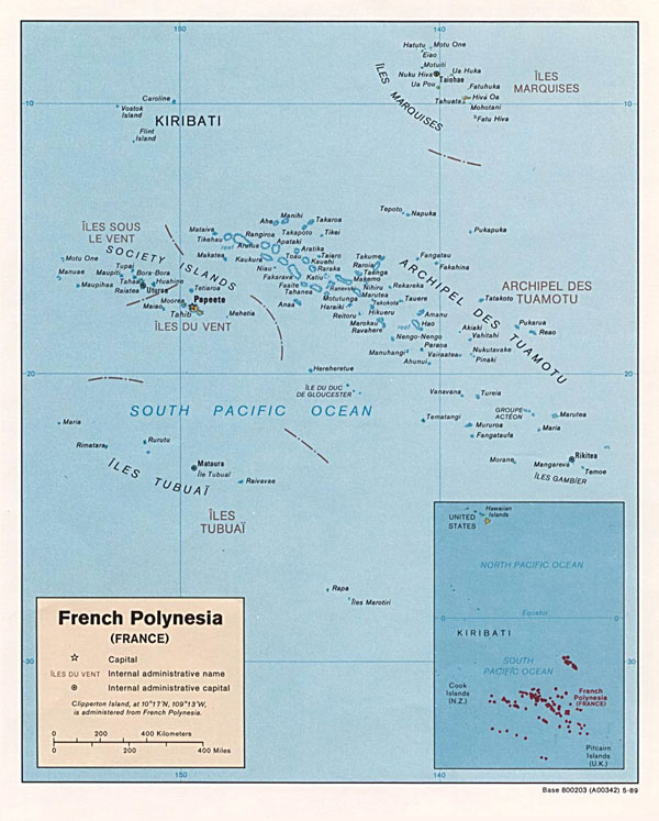 Large detailed political map of French Polynesia. French Polynesia large detailed political map.