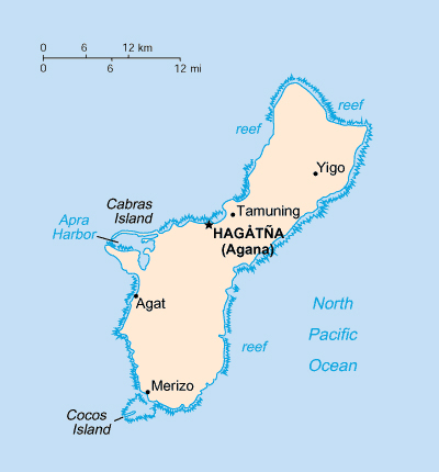 Map of Guam. Guam map.