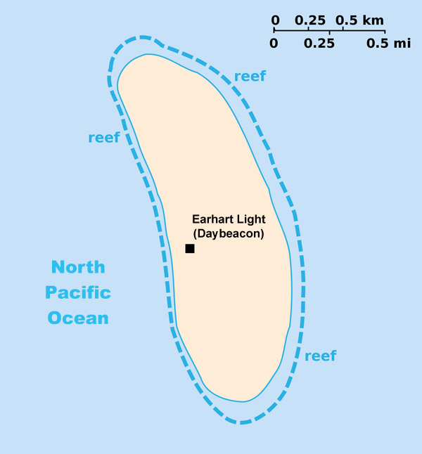 Large detailed map of Howland Island. Howland Island large detailed map.