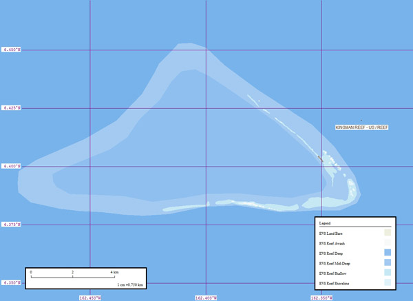 Large detailed map of Kingman Reef. Kingman Reef large detailed map.