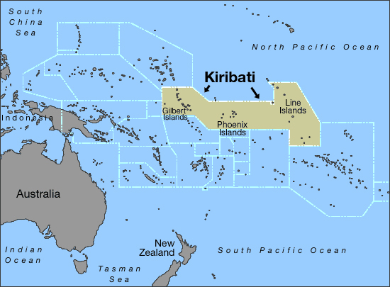 Detailed political map of Kiribati. Kiribati detailed political map.
