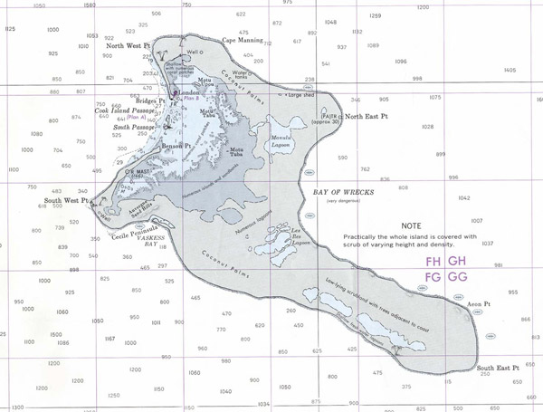 Large detailed topographical map of Kiritimati Island 1977.