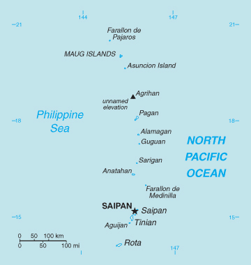 Map of Northern Mariana Islands. Northern Mariana Islands map.