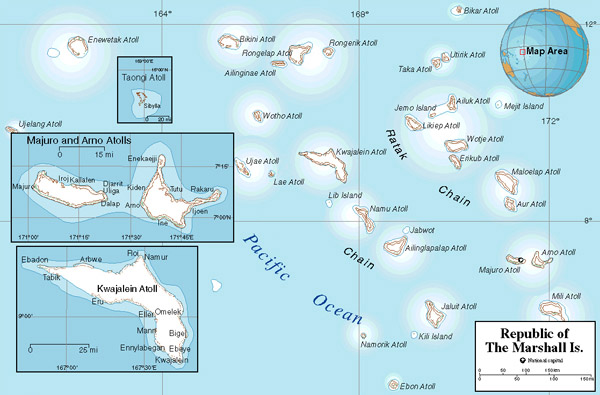 Large political map of Marshall Islands. Marshall Islands large political map.