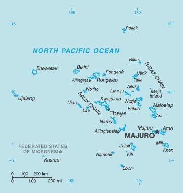 Map of Marshall Islands. Marshall Islands map.