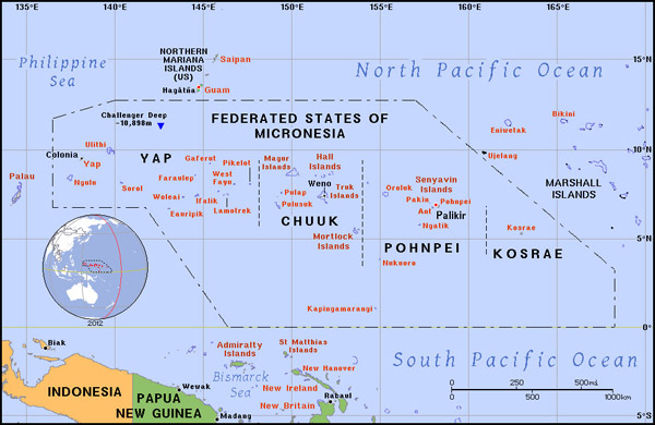 Full political map of Micronesia. Micronesia full political map.