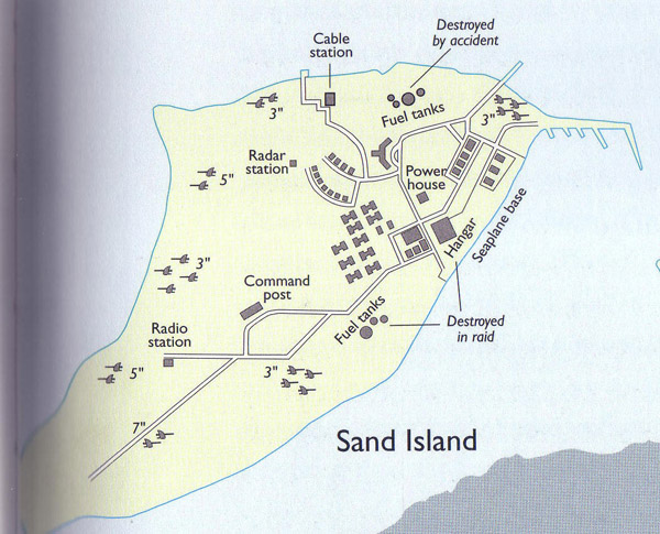 Large detailed map of Sand Island. Sand Island large detailed map