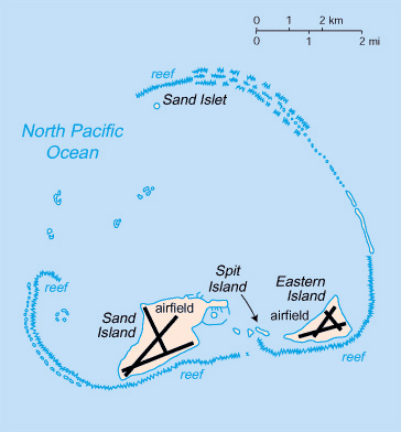 Midway Islands map. Map of Midway Islands.