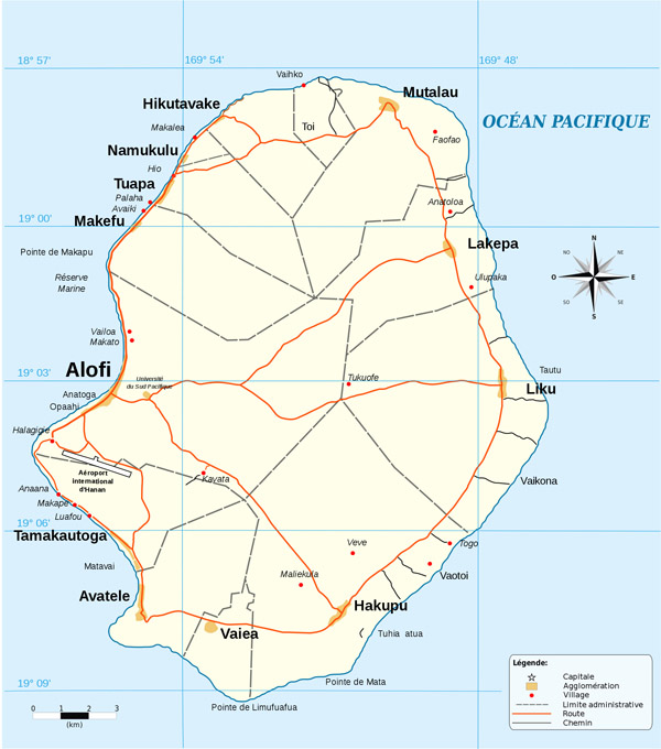 Large detailed road map of Niue. Niue large detailed road map.