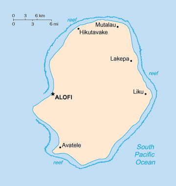 Map of Niue. Niue map.