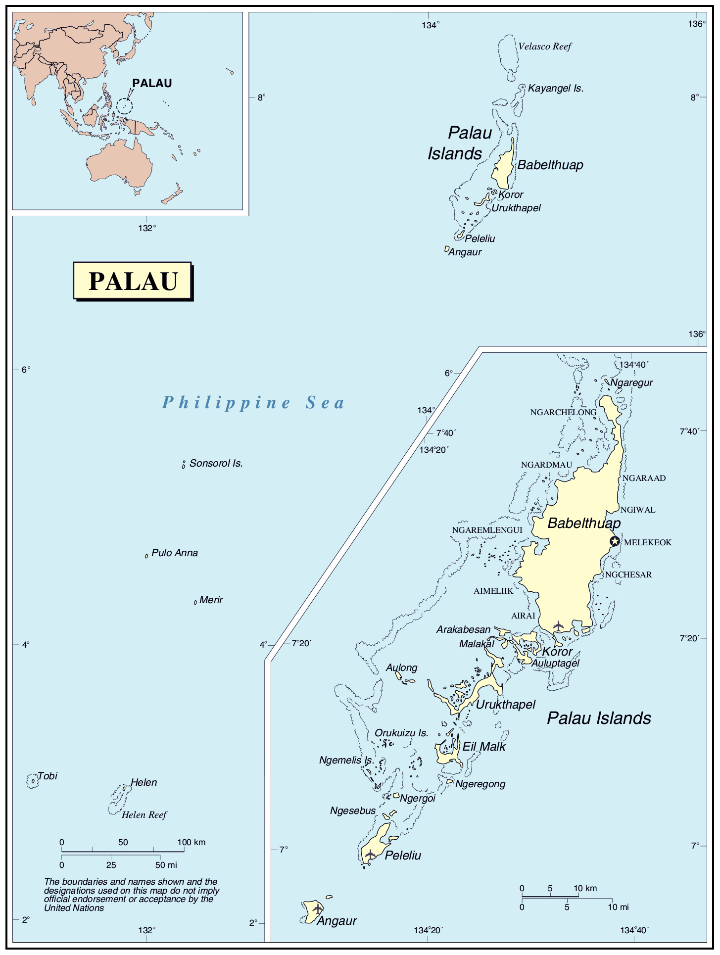 Palau Politische Karte