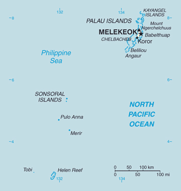 Map of Palau. Palau map.