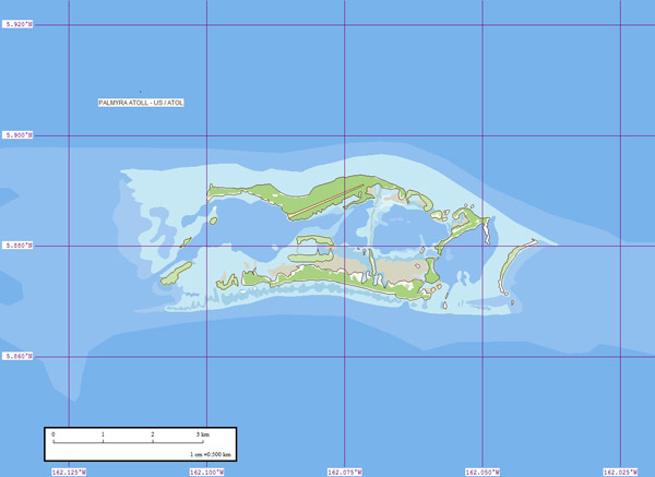 Large detailed marplot map of Palmyra Atoll. Palmyra Atoll large detailed marplot map.