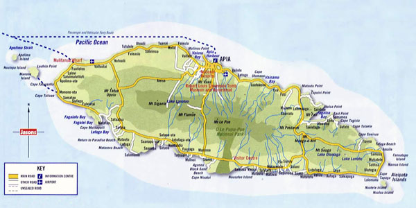 Large detailed road map of Western Samoa. Western Samoa large detailed road map.