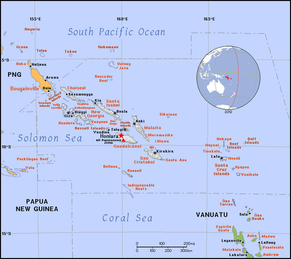 Full political map of Solomon Islands. Solomon Islands full political map.