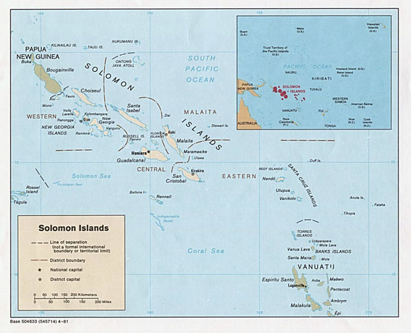 Large detailed political map of Solomon Islands. Solomon Islands large detailed political map.