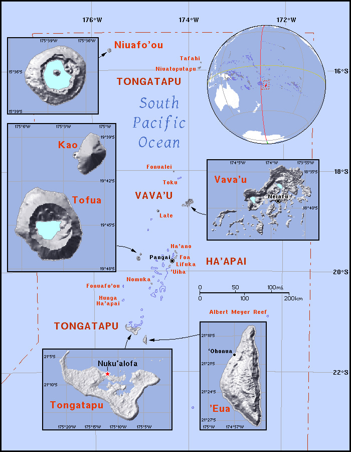 Full political map of Tonga. Tonga full political map.