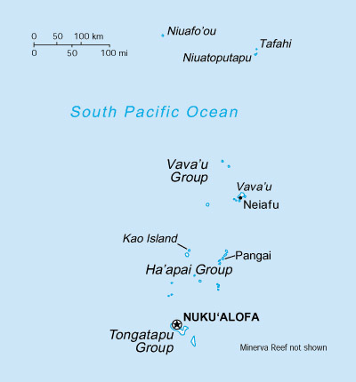 Map of Tonga. Tonga map.