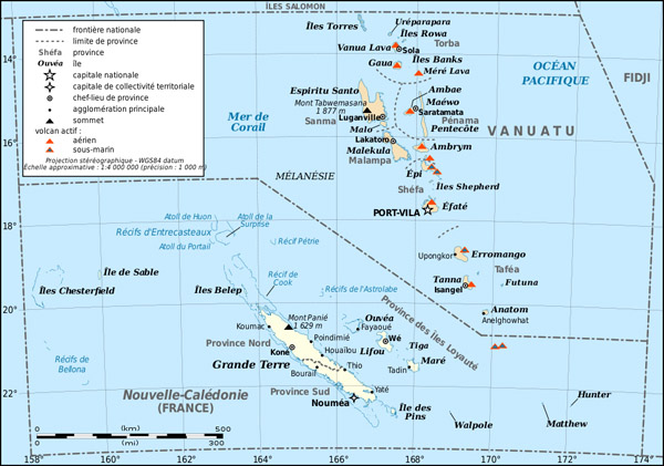 Detailed political map of Vanuatu. Vanuatu detailed political map.