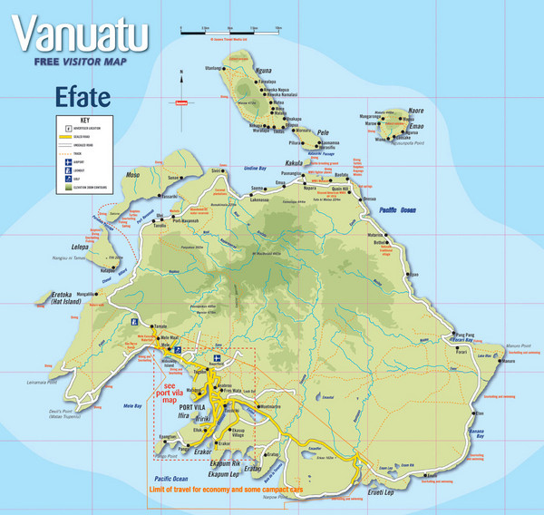 Detailed tourist map of Vanuatu. Vanuatu detailed tourist map.
