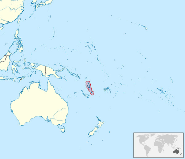 Large detailed location map of Vanuatu. Vanuatu large detailed location map.