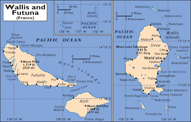 Detailed map of Wallis and Futuna. Wallis and Futuna detailed map.