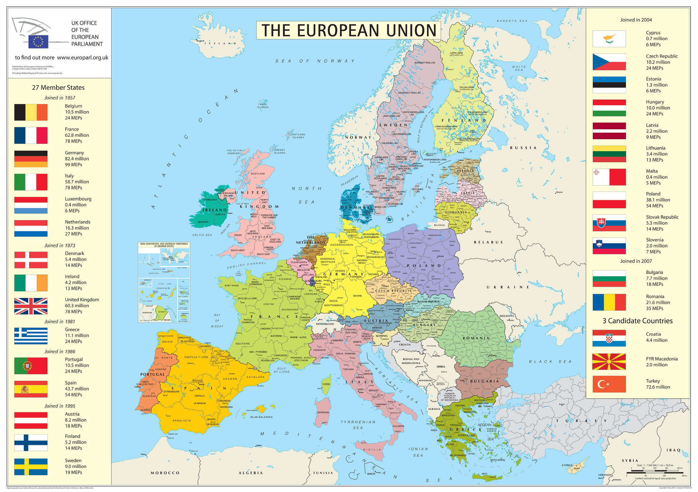 European Union Political Map European Union Member States Detailed Map. Detailed Map Of Member States European  Union | Vidiani.com | Maps Of All Countries In One Place