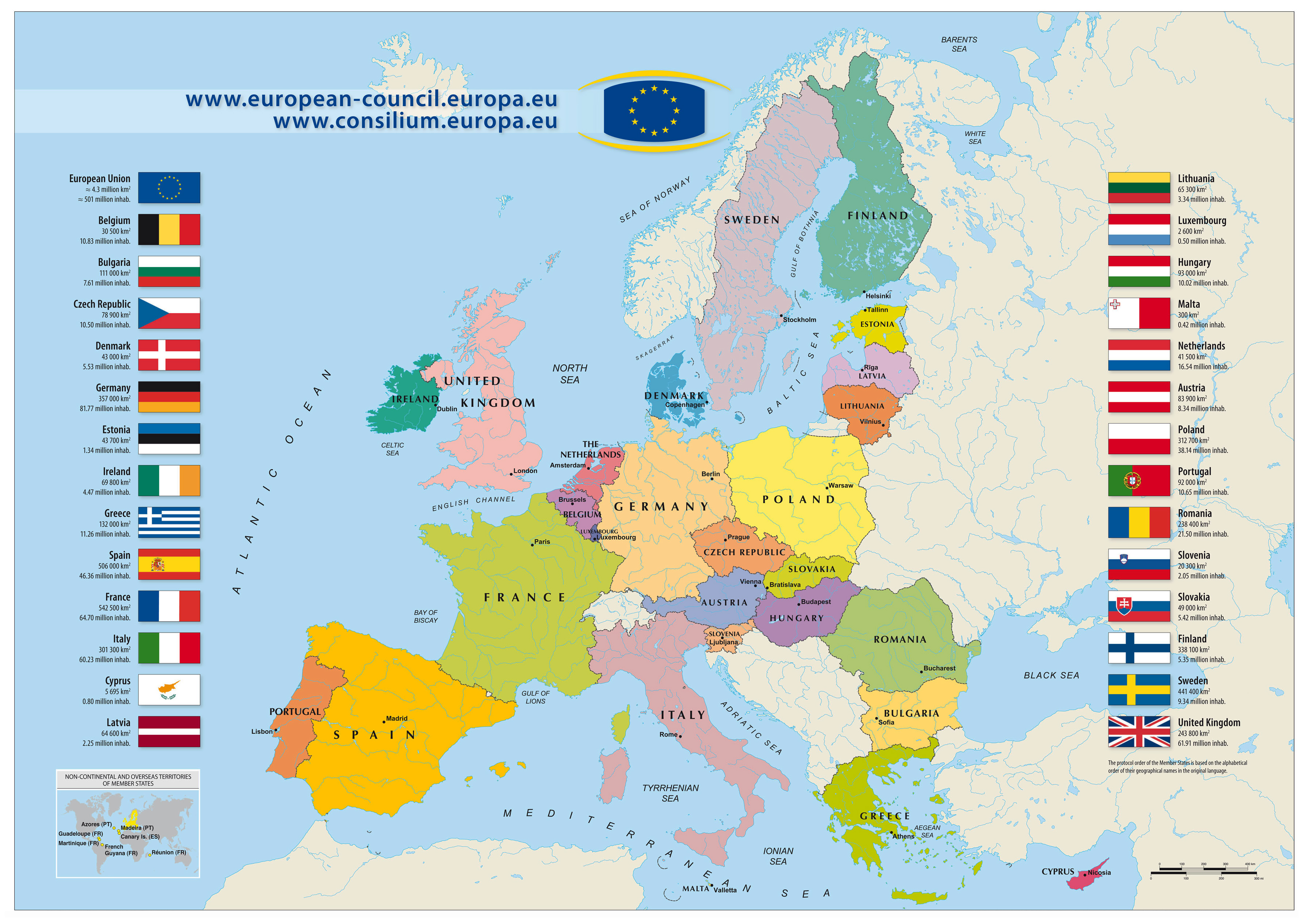 Large detailed European Union map – 2011. European Union large detailed