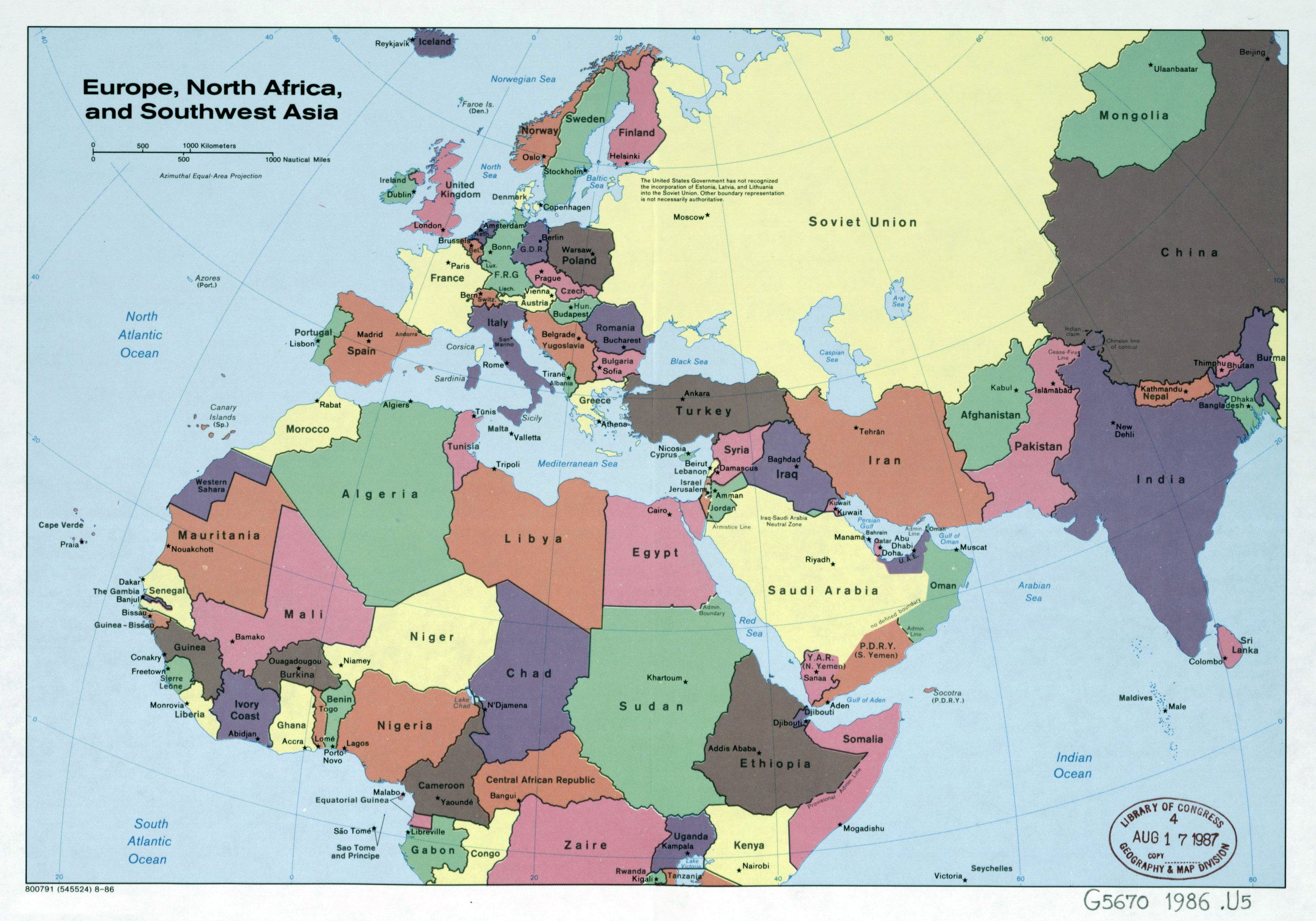 political map of asia and europe Large Detailed Political Map Of Europe North Africa And Southwest political map of asia and europe