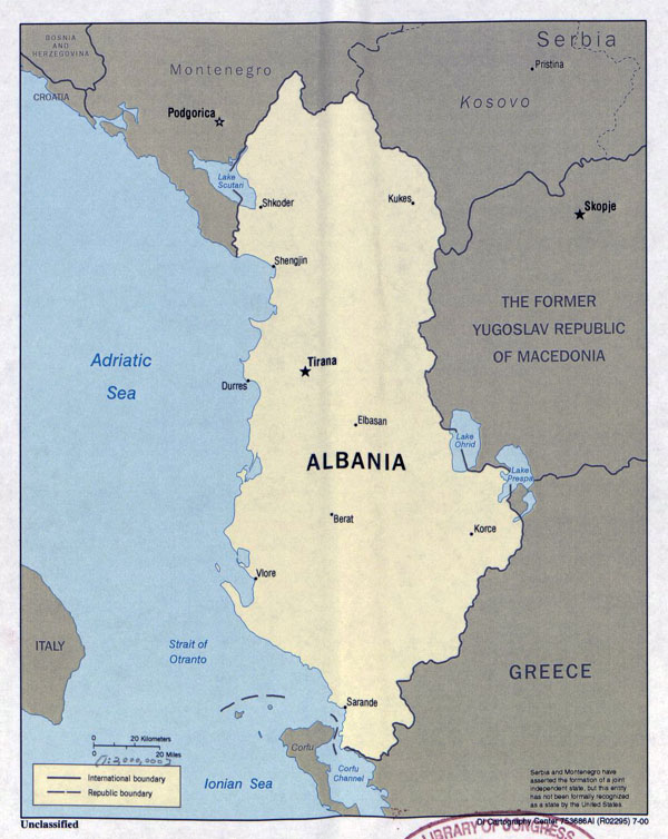 Large political map of Albania - 2000. Albania large political map - 2000.