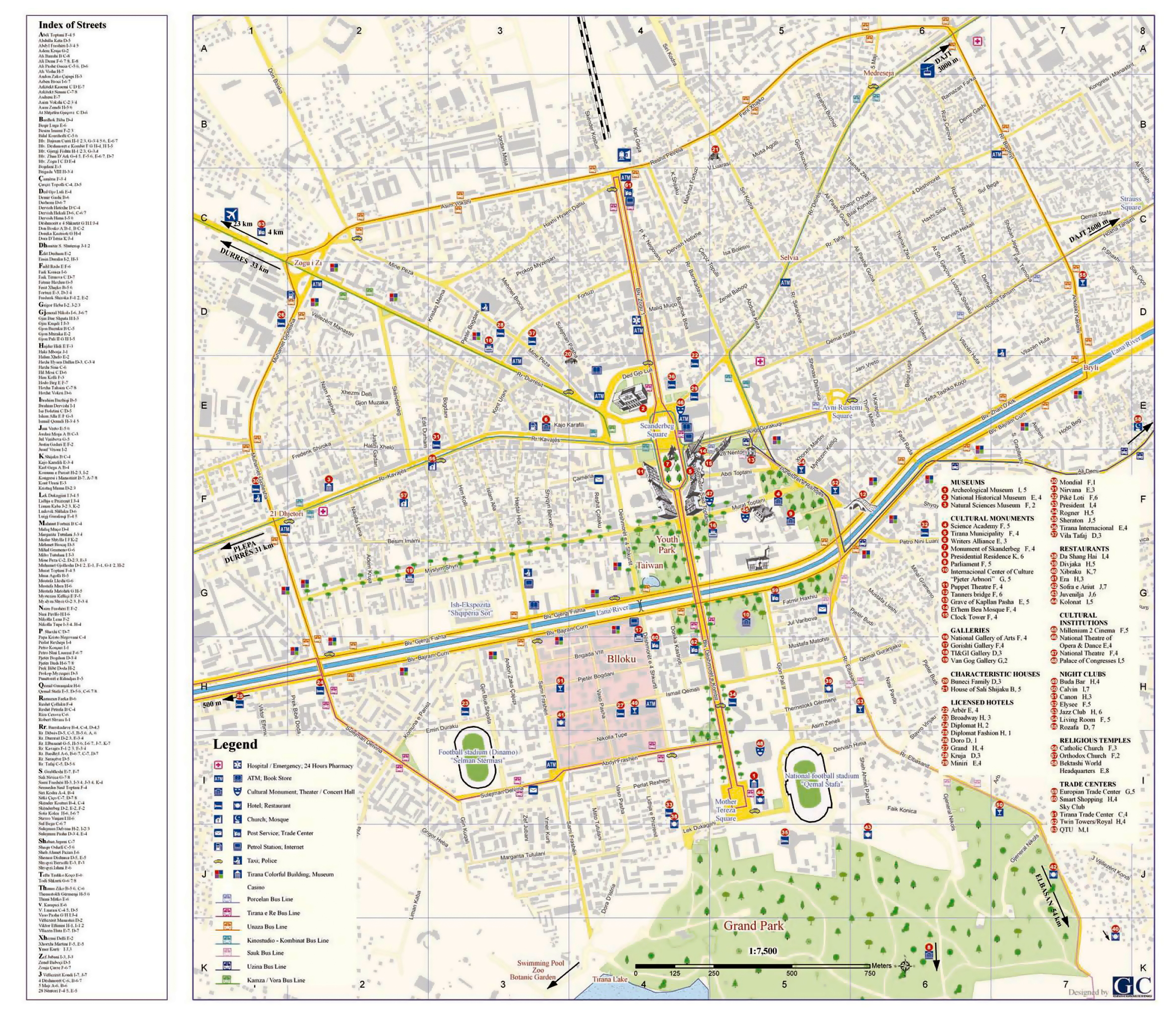 Detailed Tourist Map Of Tirana Vidiani Maps Of All Countries In Detailed Tourist Map Of Tirana Vidiani Maps Of All Countries In