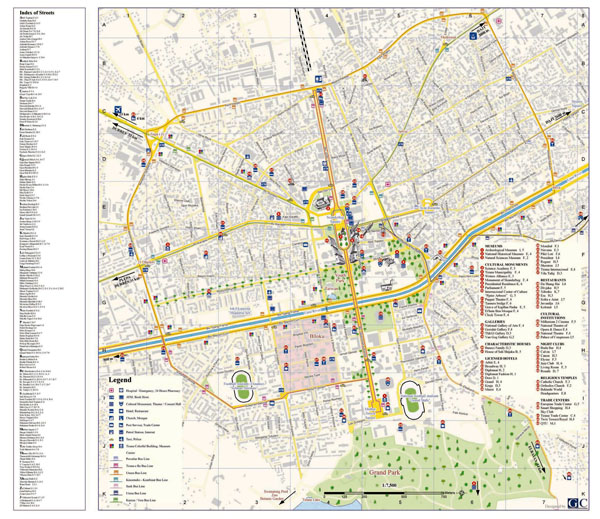 Detailed tourist map of Tirana.