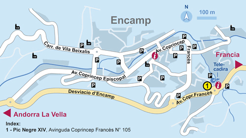 Road map of Encamp. Encamp city road map.