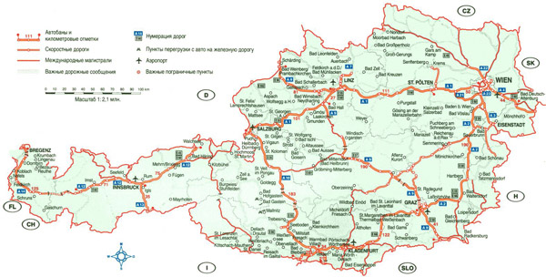 Large detailed highways map of Austria with cities and airports.