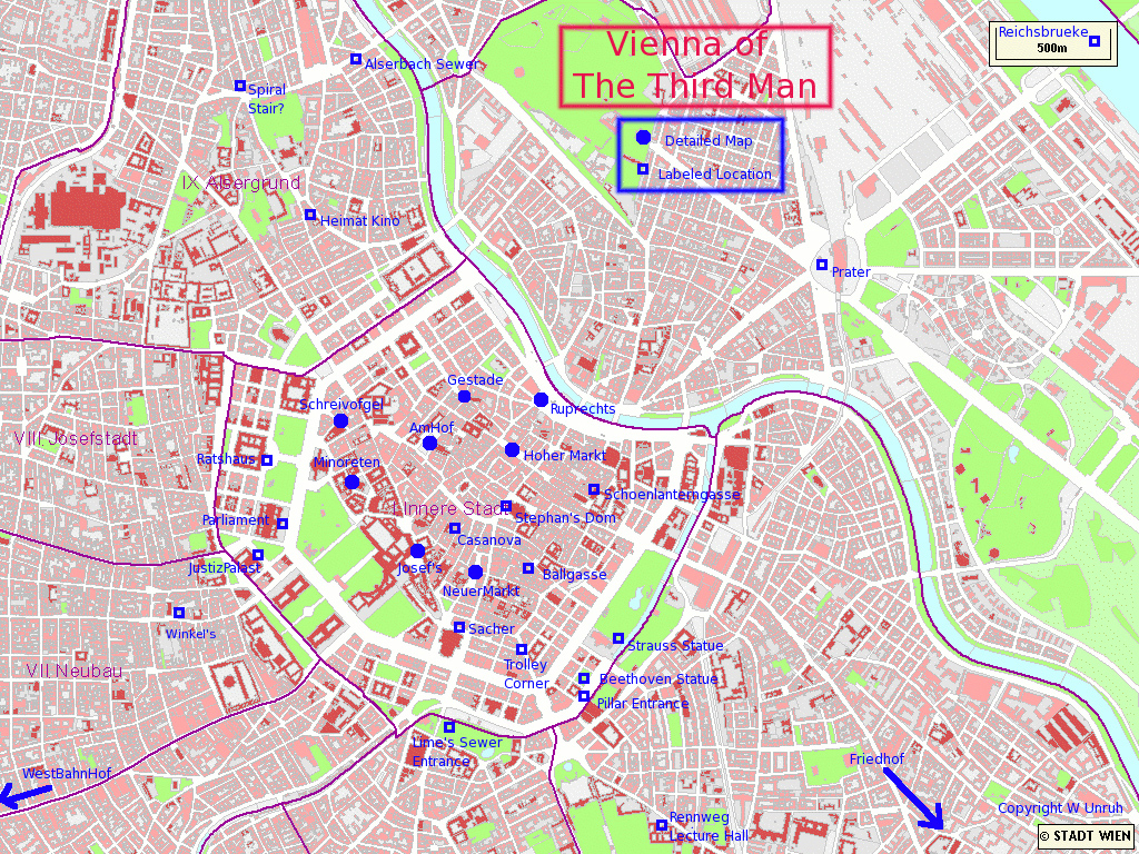 Map Of The Central Part Of Vienna Map Central Part Of Vienna City Vidiani Com Maps Of All Countries In One Place