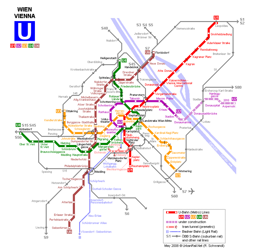 Vienna subway map. Subway map of Vienna Maps of all countries in one place