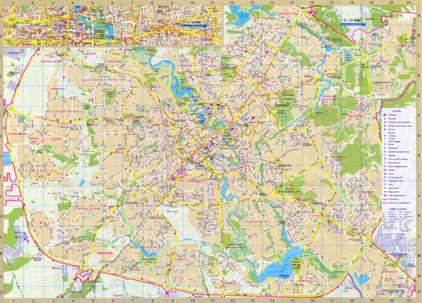 Large road map of Minsk city in english.
