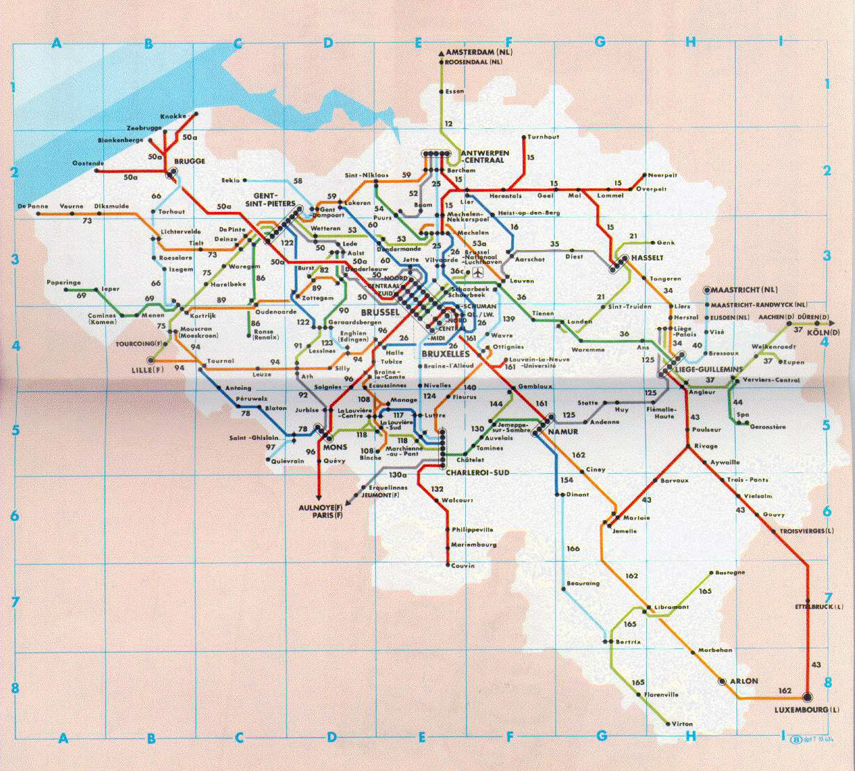 Detailed Public Transport Map Of Belgium 