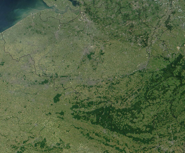 Detailed satellite map of Belgium. Belgium detailed satellite map.