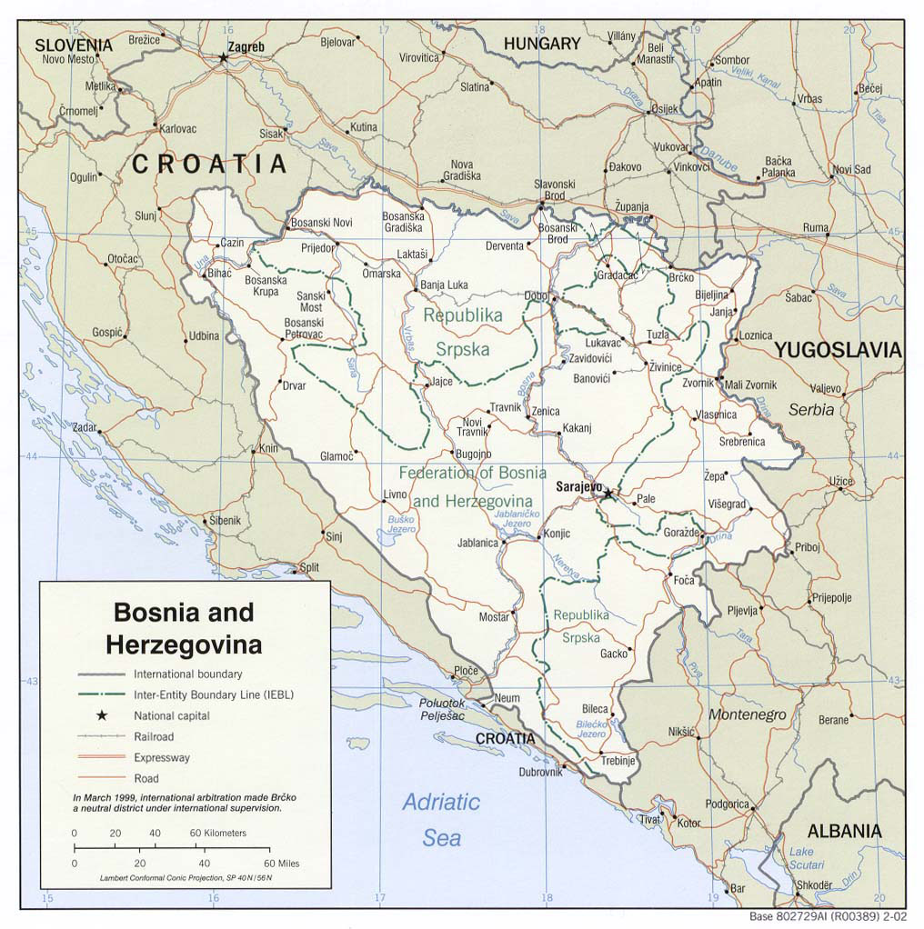 bosnia herzegovina map
