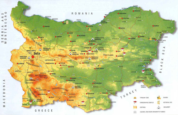 Detailed culture history map of Bulgaria.