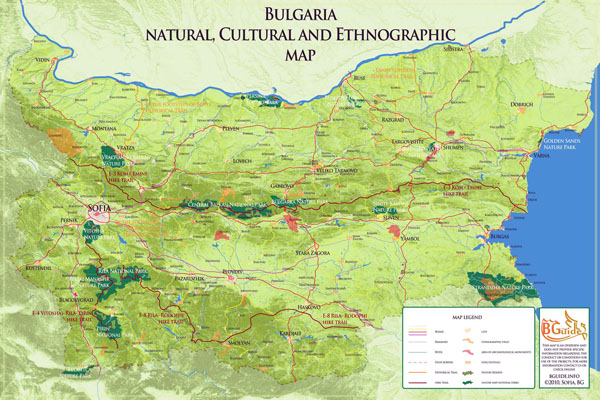 Detailed nature parks map of Bulgaria. Bulgaria detailed nature parks map.