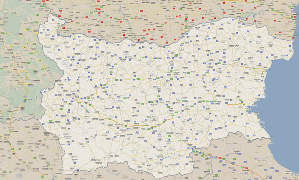 Large detailed roads map of Bulgaria. Bulgaria large detailed roads map.