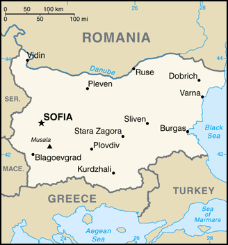 Small map of Bulgaria. Bulgaria small map.