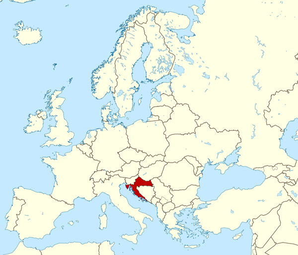 Large location map of Croatia. Croatia large location map.