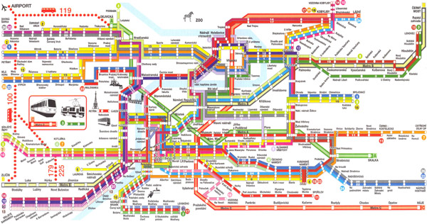 Large detailed metro map of Prague city. Prague city large detailed metro map.